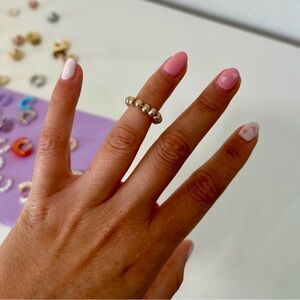 Rose pearl gold ear cuff minimalist ring